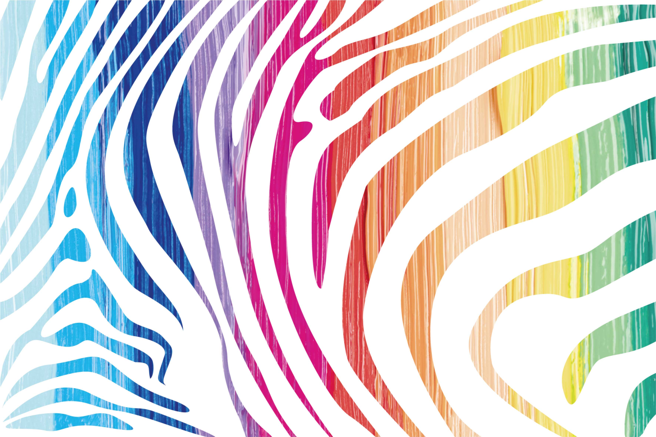 Individual para mesa original rayas de cebra coloridas - TenVinilo