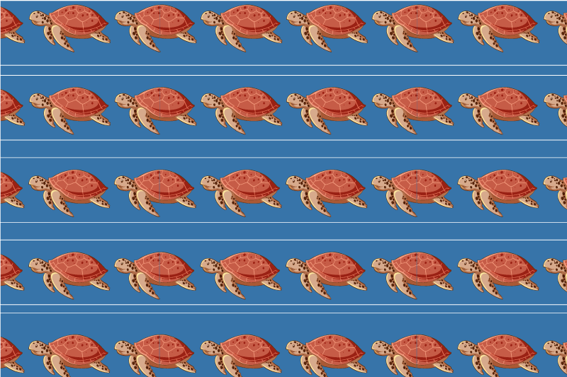 Mantel individual casa Diseño de fondo transparente con tortugas  - TenVinilo