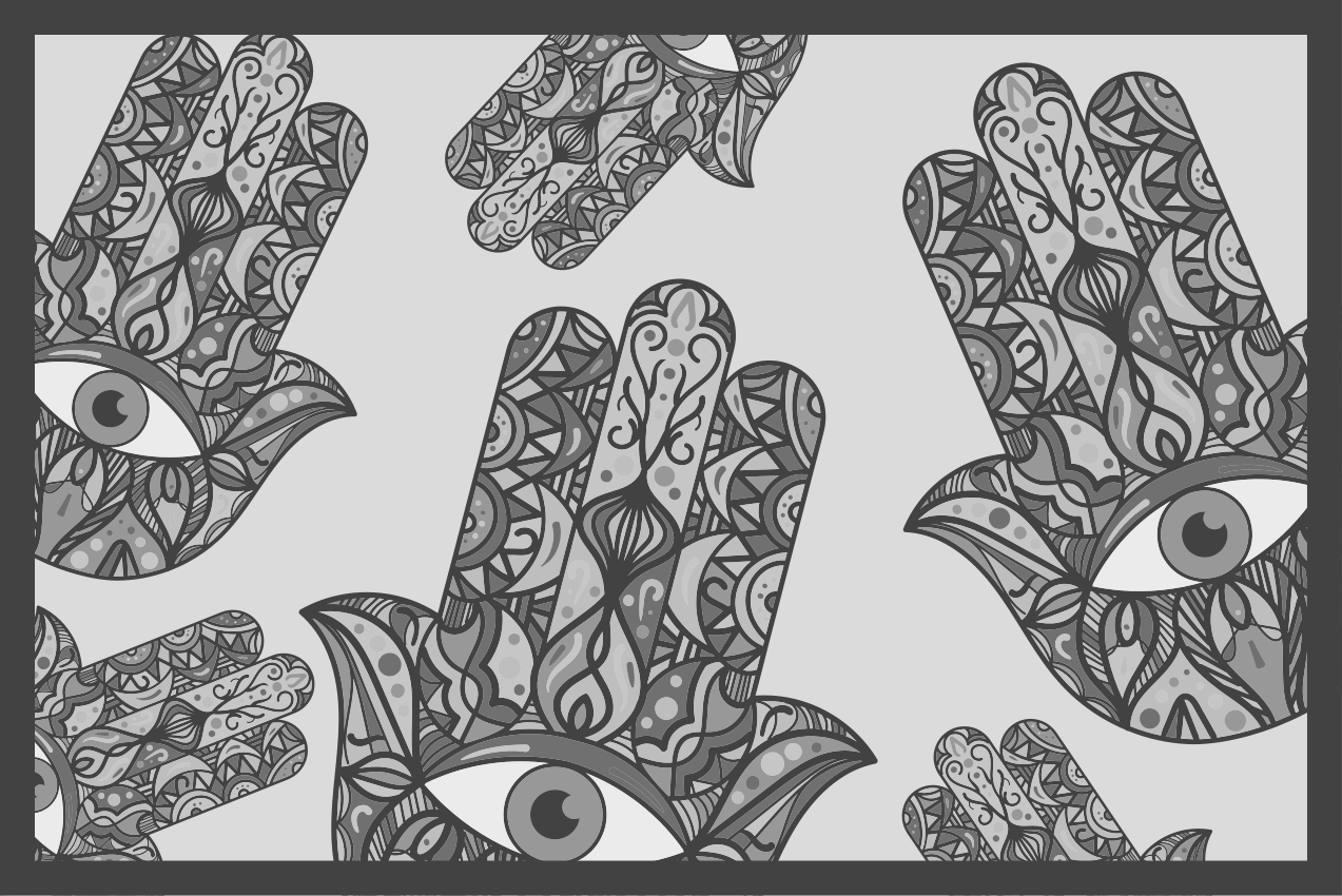 Individual para mesa original motivos de manos intrincados - TenVinilo