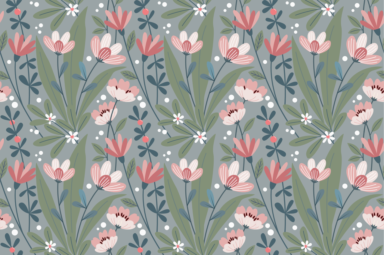 Individual para mesa original patrón floral - TenVinilo