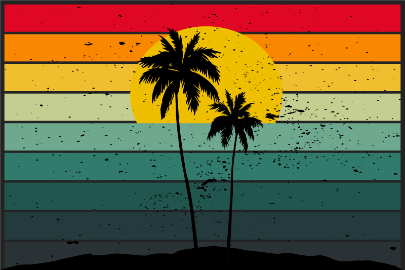 Individual para mesa original paisaje de atardecer tropical - TenVinilo