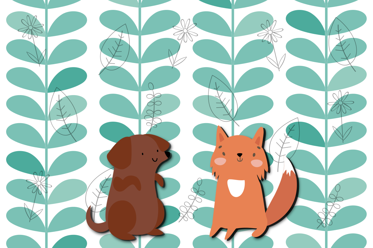 Individual para mesa infantil compañeros animales lindos - TenVinilo