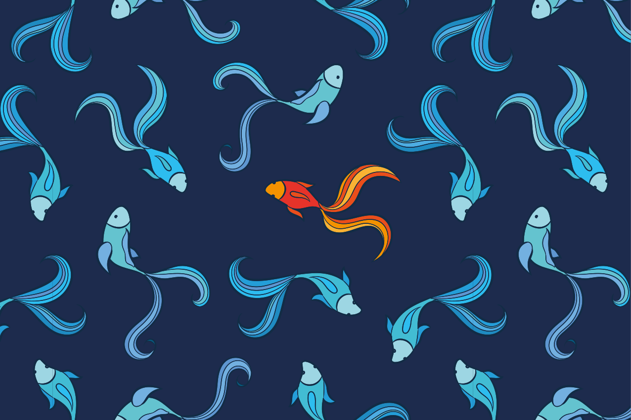 Individual para mesa original motivo peces vibrantes - TenVinilo