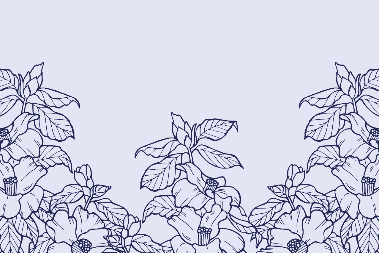 Individual para mesa original patrón de bordes florales - TenVinilo