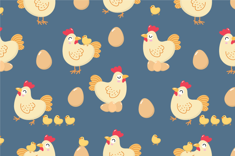 Manteles individuales de vinilo para mamás y pollitos - TenVinilo