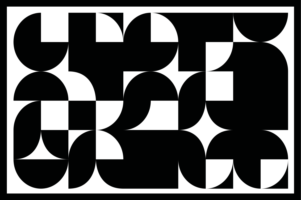 Individual mesa moderno motivo geométrico negro - TenVinilo