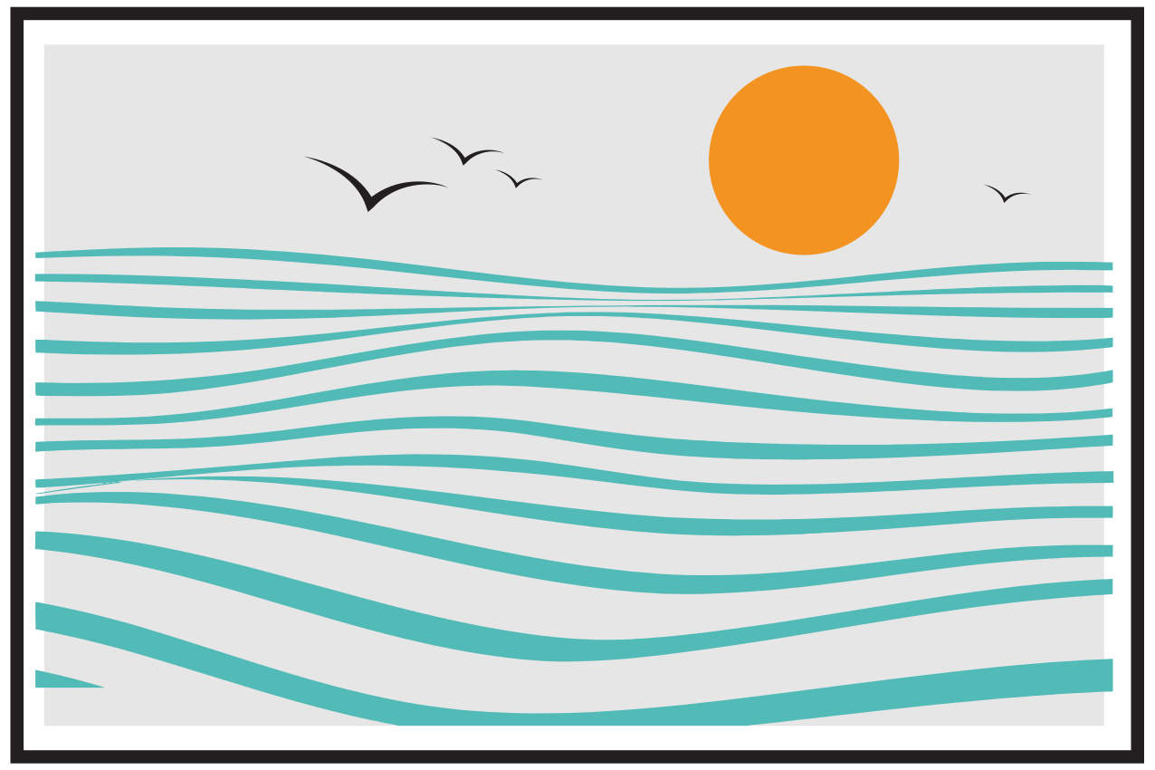 Individual mesa moderno diseño de olas elegante - TenVinilo