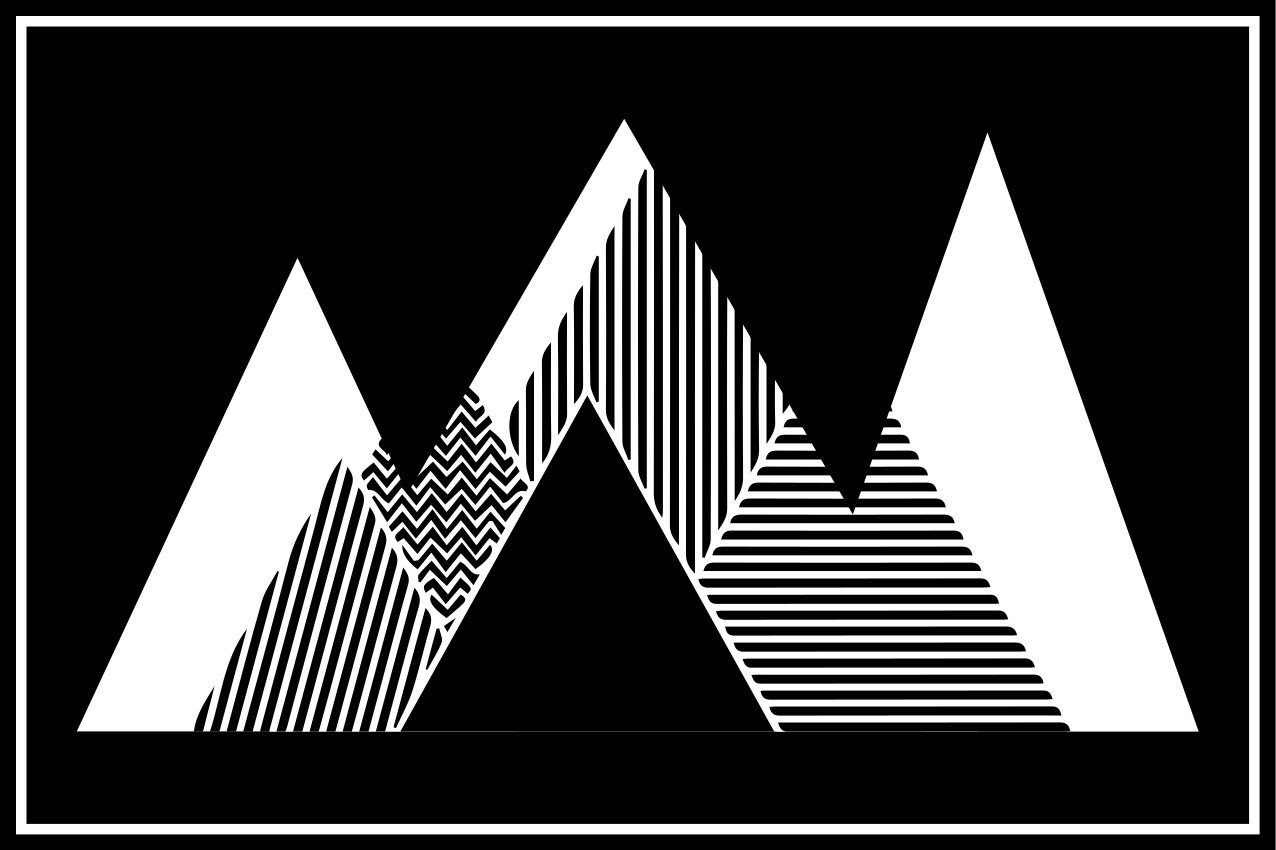 Individual mesa moderno picos de montaña estilosos - TenVinilo