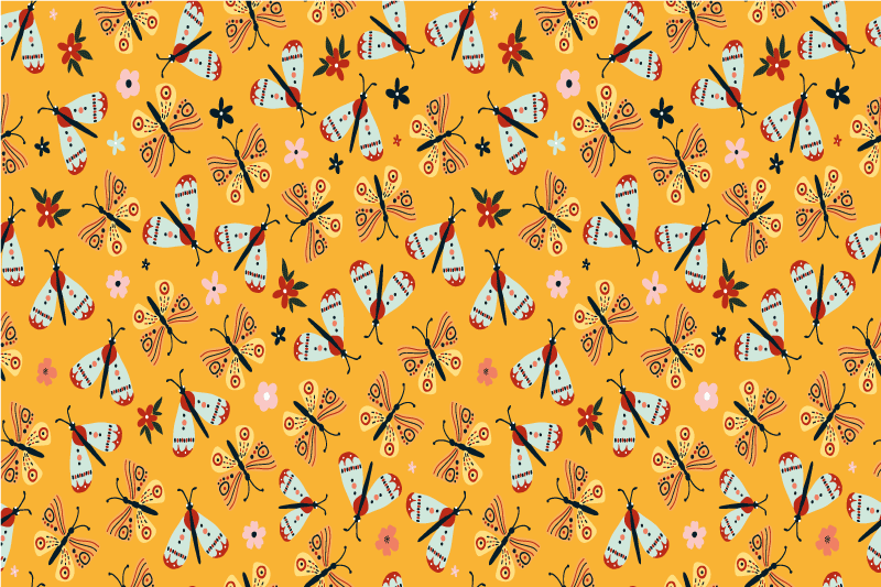 Mantel individual rectangular Mariposas dibujadas a mano - TenVinilo