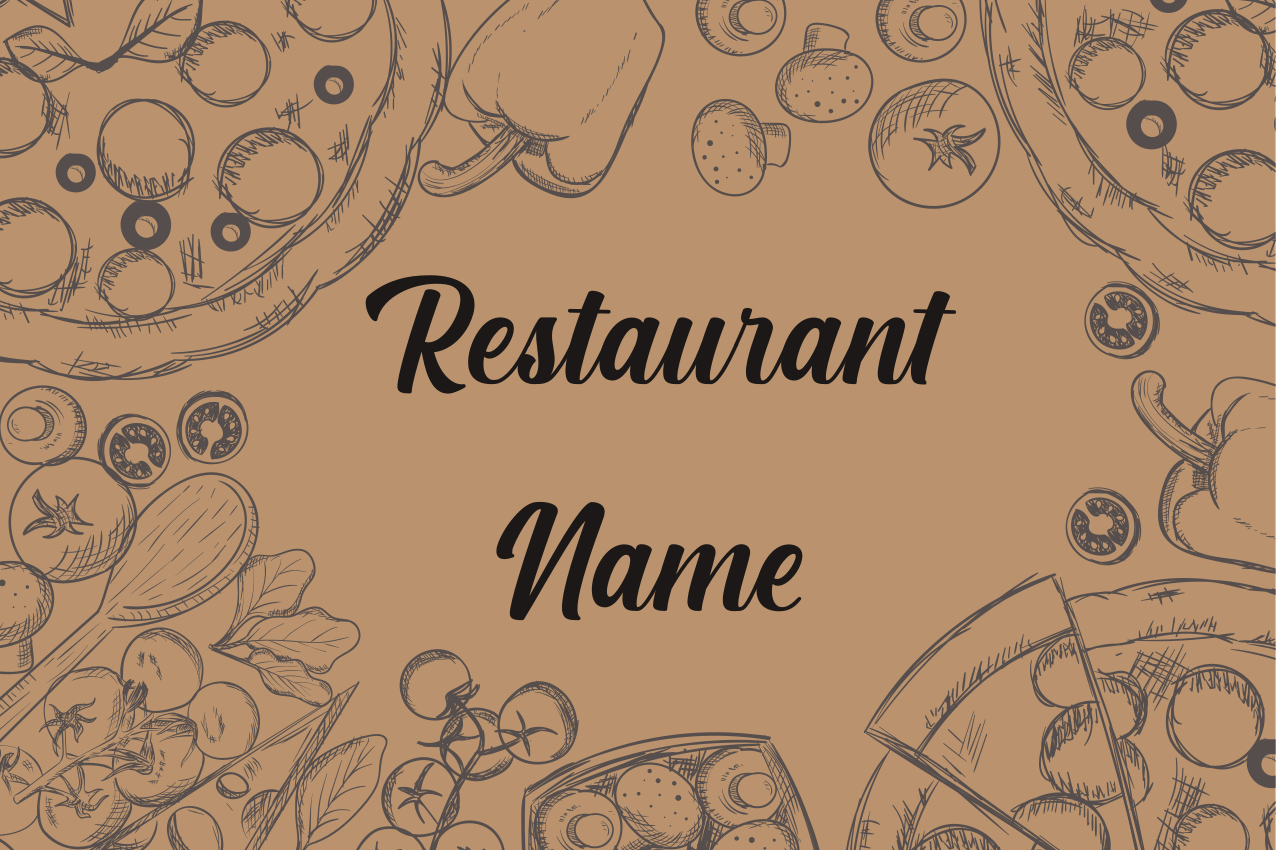 Mantel individual restaurante Nombre personalizable con ingredien - TenVinilo