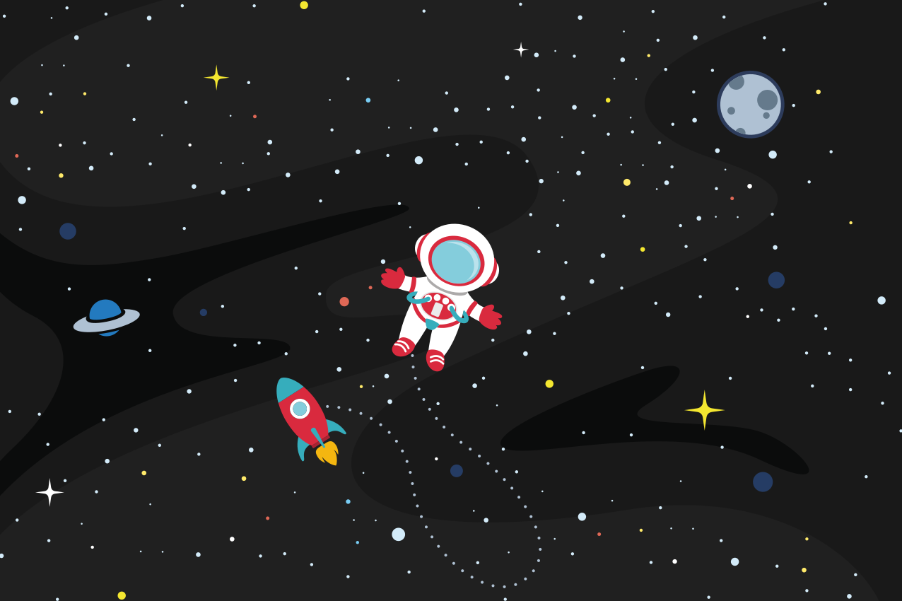 Individual para mesa infantil astronauta y cohete - TenVinilo