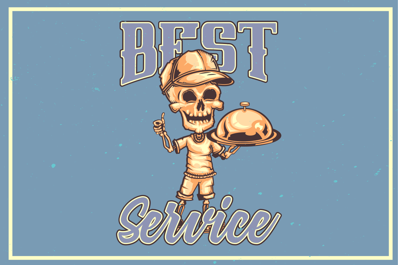 Individual para mesa original servicio de camarero esqueleto - TenVinilo