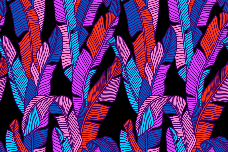 Individual para mesa patrón motivos de hojas coloridas - TenVinilo