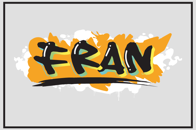 Mantel individual personalizable Graffiti colorido estilo urbano - TenVinilo