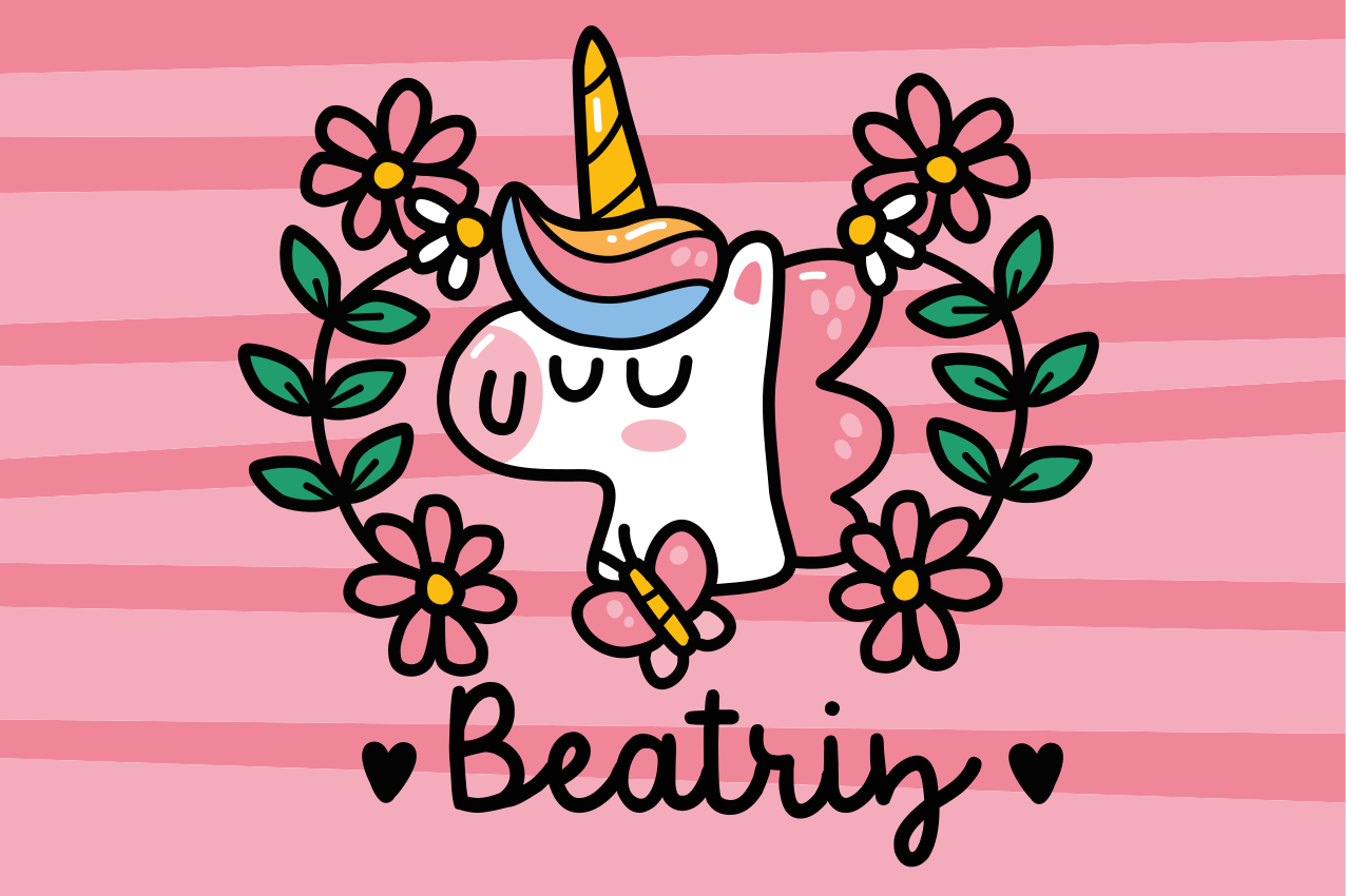 Individual para mesa infantil unicornio soñado con flores - TenVinilo