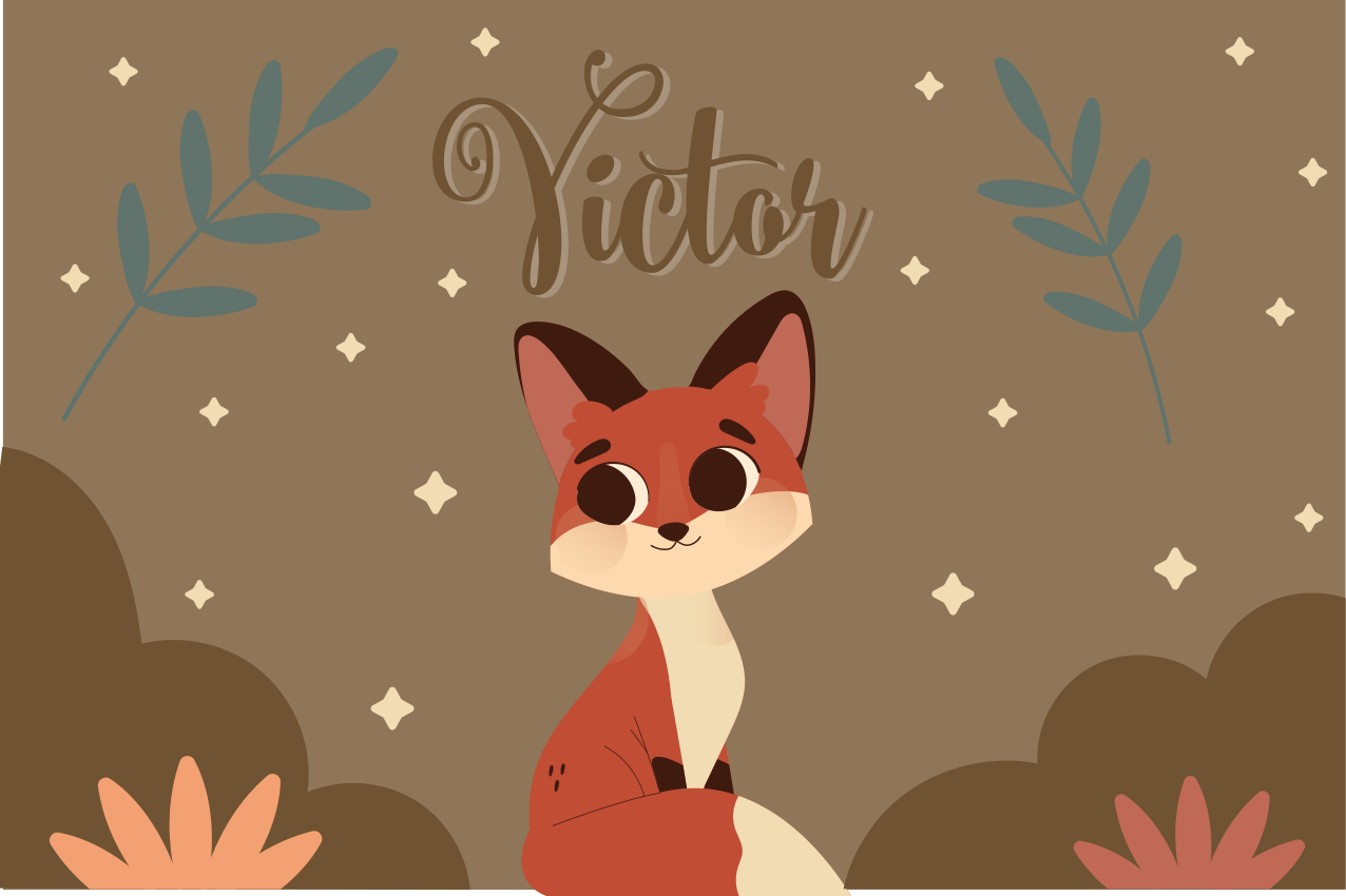 Individual para mesa infantil zorro bonito - TenVinilo