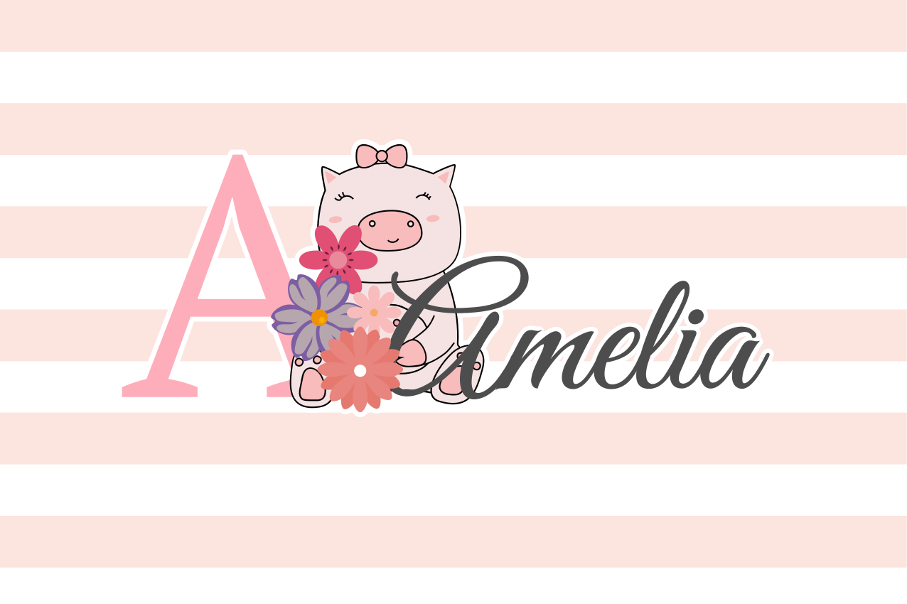 Individual para mesa infantil personaje cerdito lindo - TenVinilo