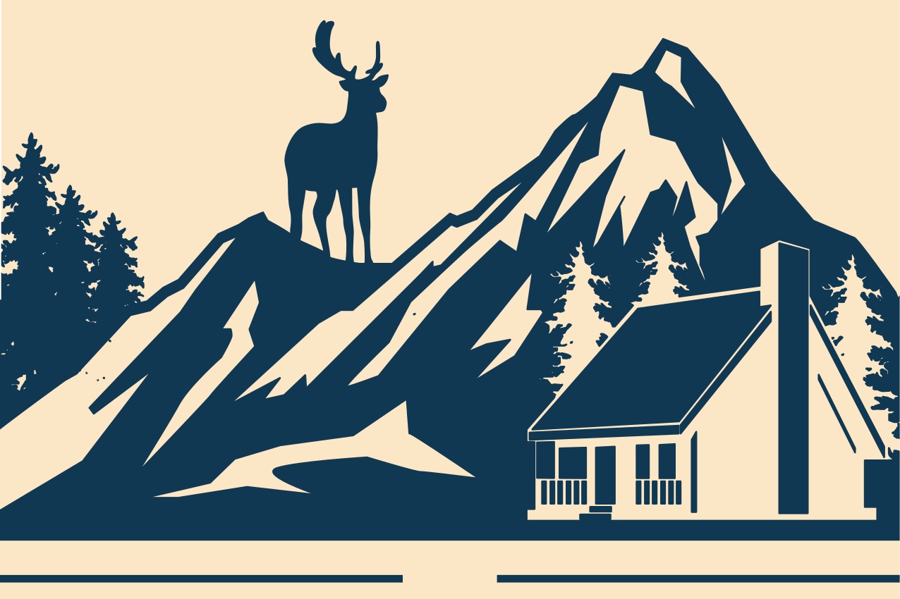 Individual para mesa original paisaje de montañas grandiosas - TenVinilo