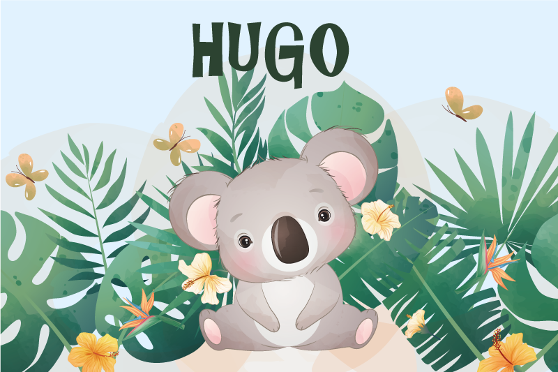 Mantel individual infantil Lindo koala para niño con nombre - TenVinilo
