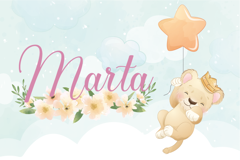 Individual para mesa infantil león lindo con globo - TenVinilo