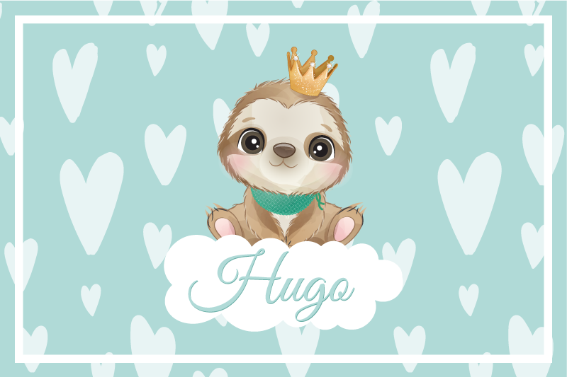 Individual para mesa infantil ilustración de perezoso - TenVinilo