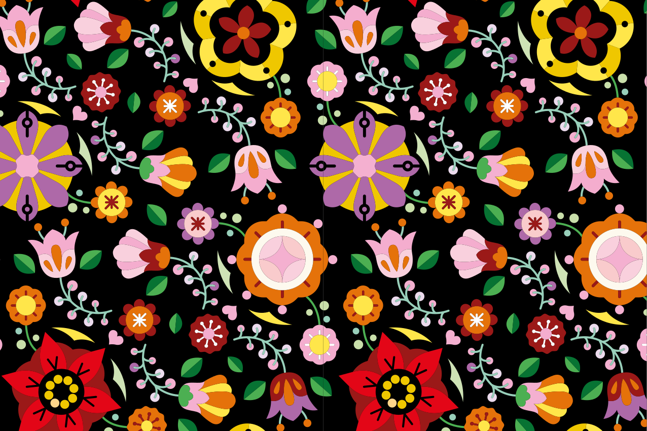 Individual para mesa original inspiración floral vibrante - TenVinilo