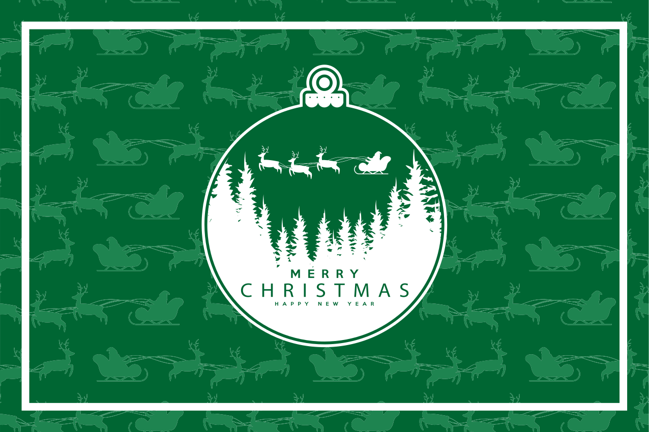 Individual para mesa navideño escena de adornos navideños - TenVinilo