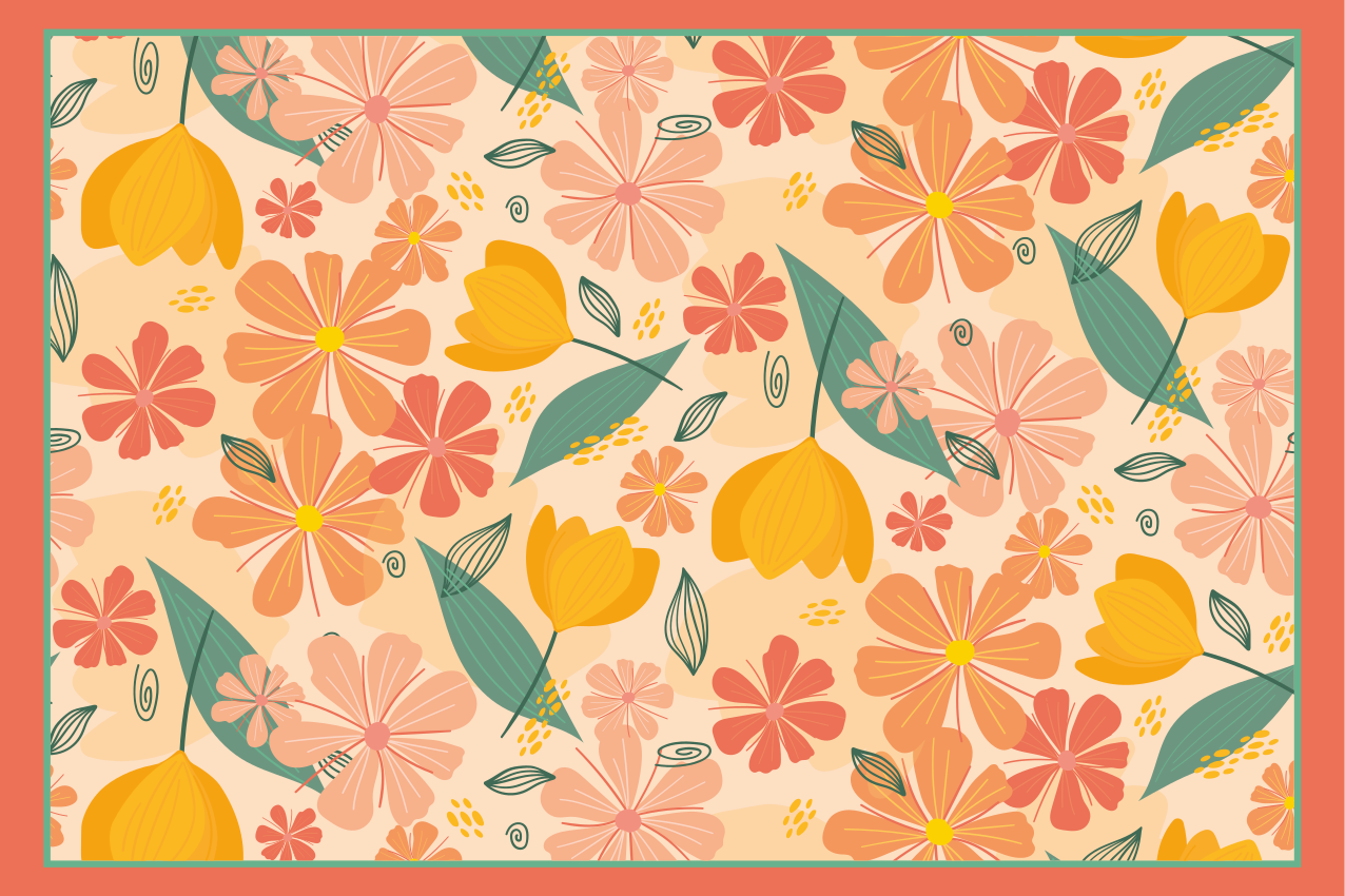 Individual para mesa original tapete floral - TenVinilo