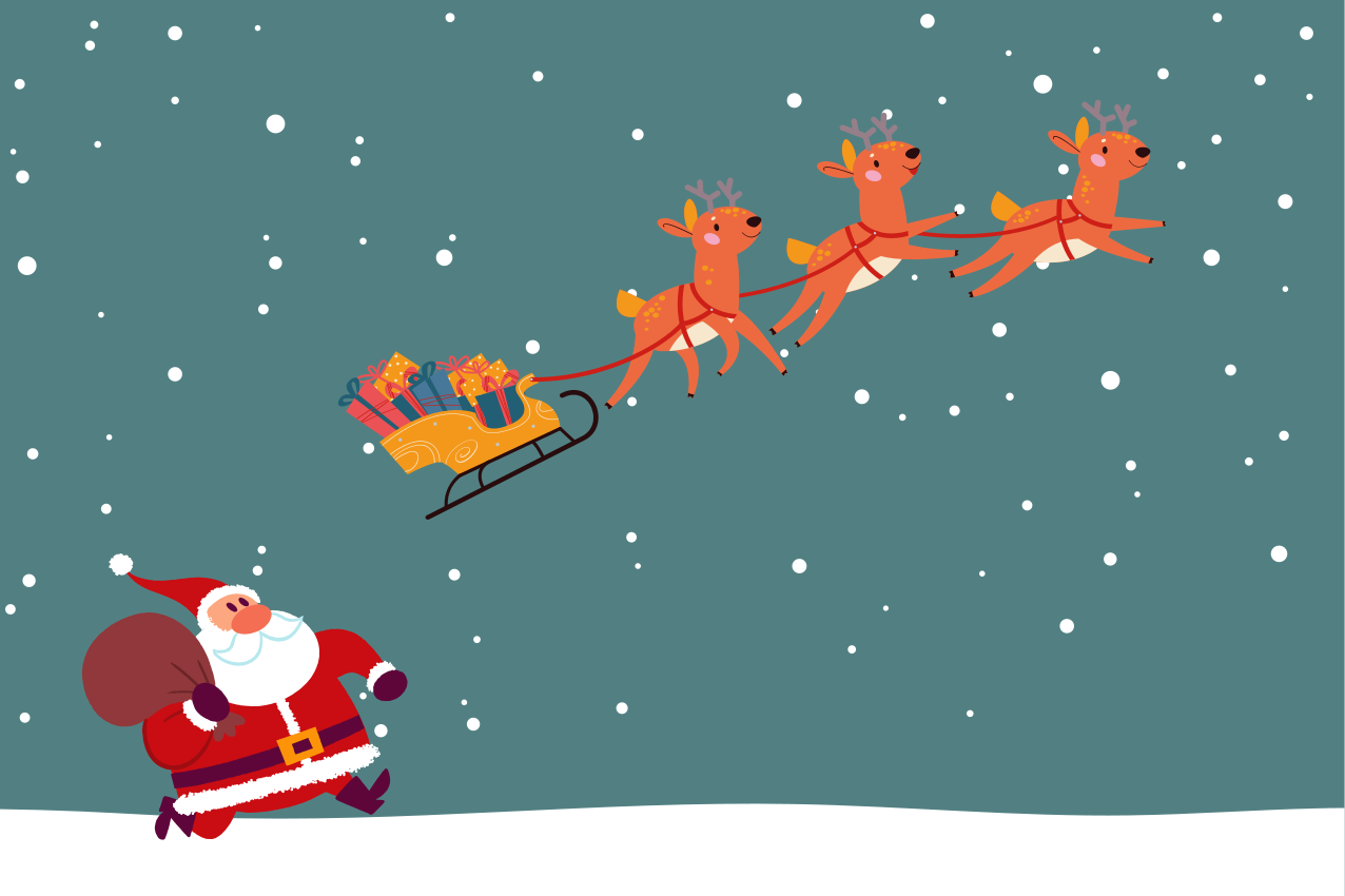 Individual para mesa navideño paseo en trineo de santa - TenVinilo