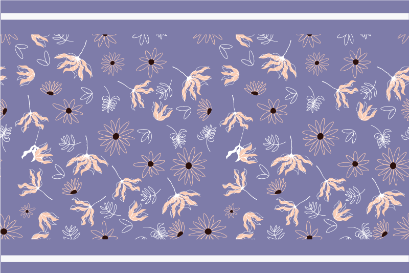 Individual para mesa patrón elementos florales - TenVinilo