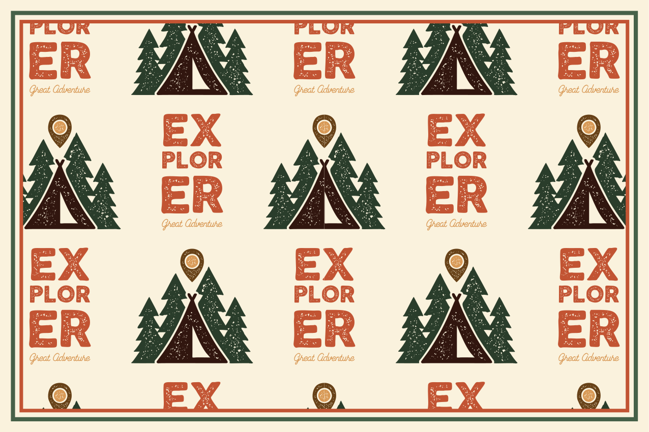 Individual para mesa original patrón aventura explorador - TenVinilo