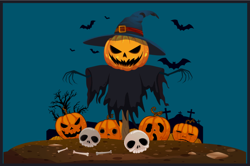 Individual para mesa halloween calabaza espantapájaros - TenVinilo