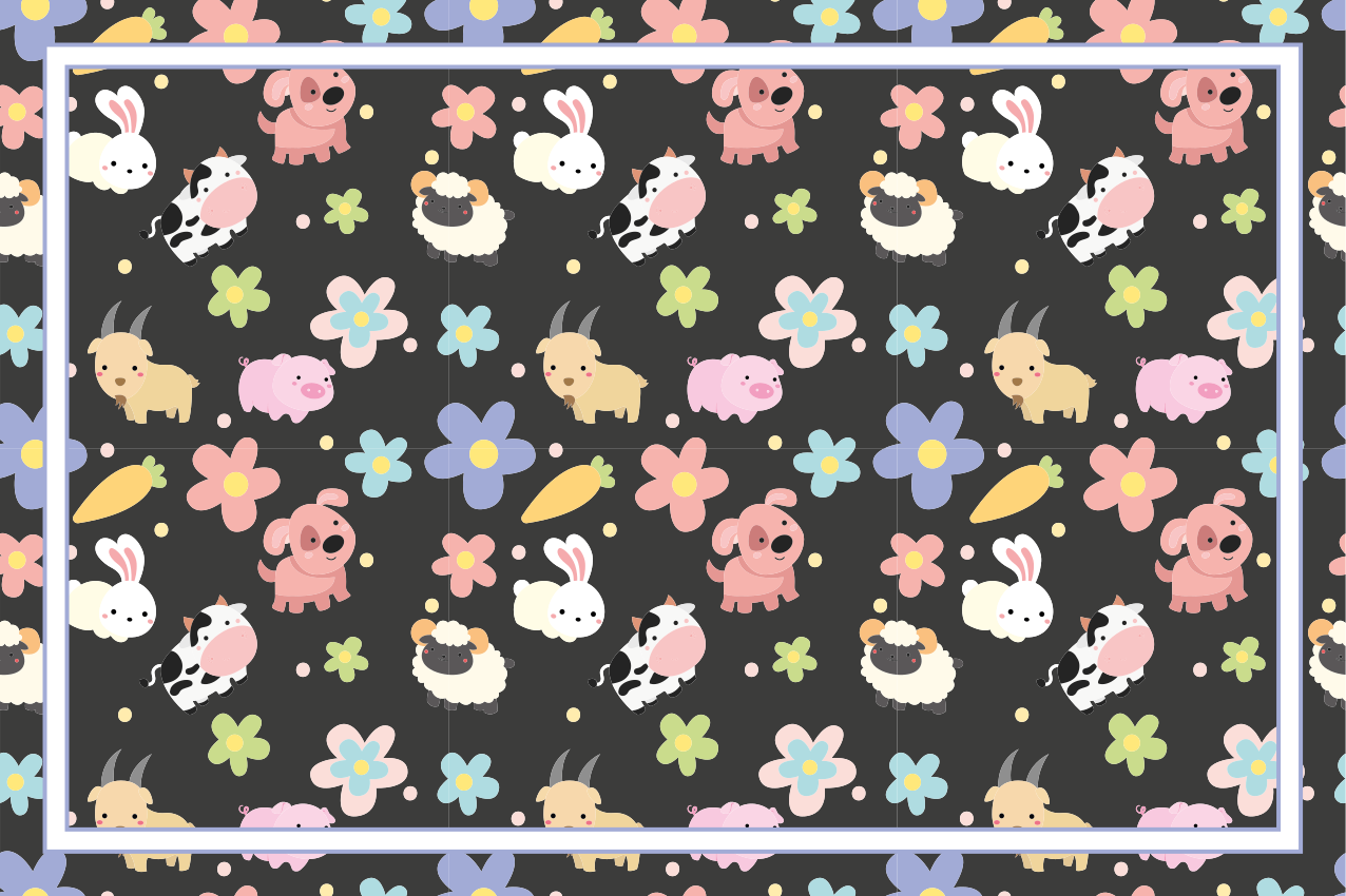 Individual para mesa infantil ilustraciones encantadoras - TenVinilo