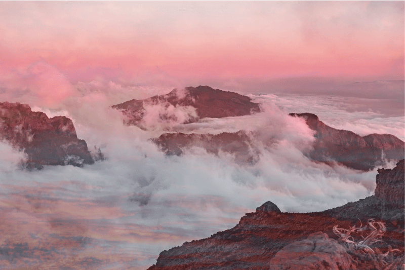 Individual mesa moderno paisaje montañoso - TenVinilo
