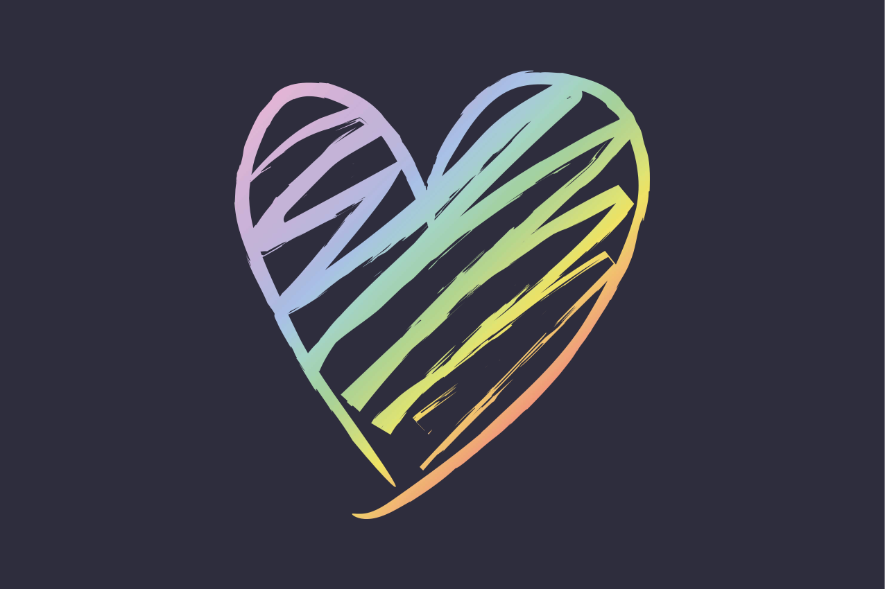 Individual para mesa original corazón colorido - TenVinilo