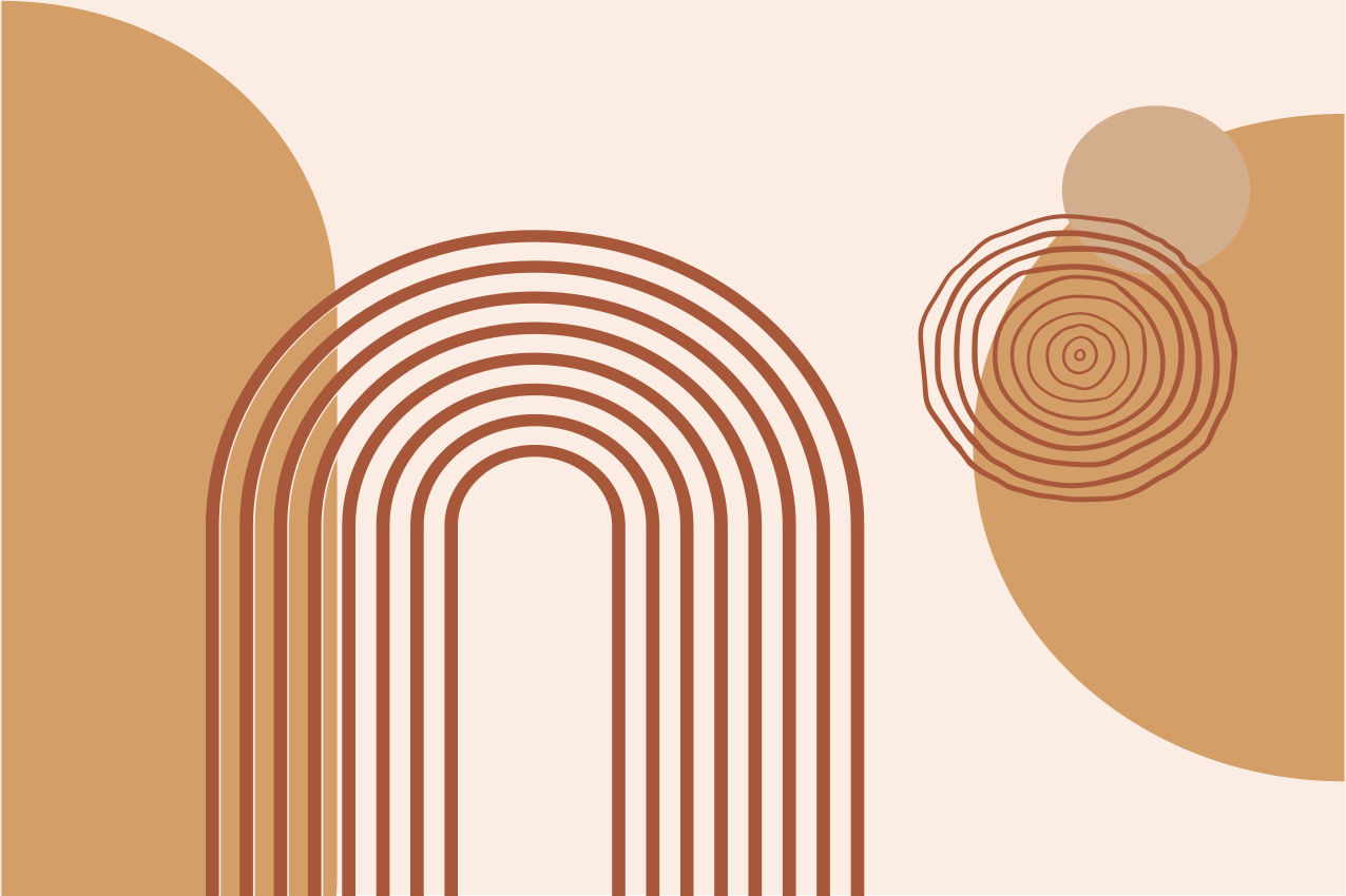 Individual mesa moderno formas curvas superpuestas - TenVinilo