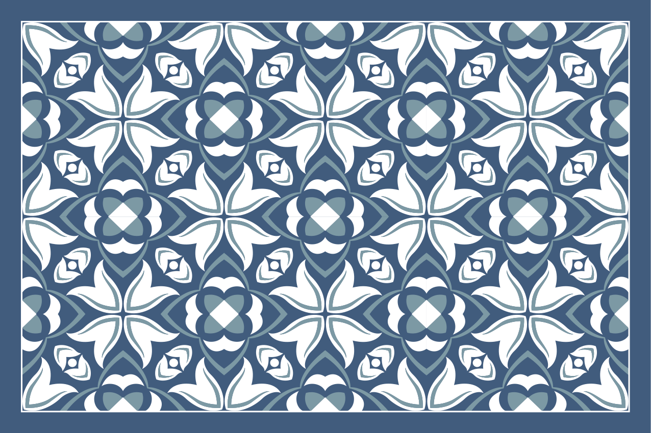 Individual para mesa patrón motivo botánico elaborado - TenVinilo