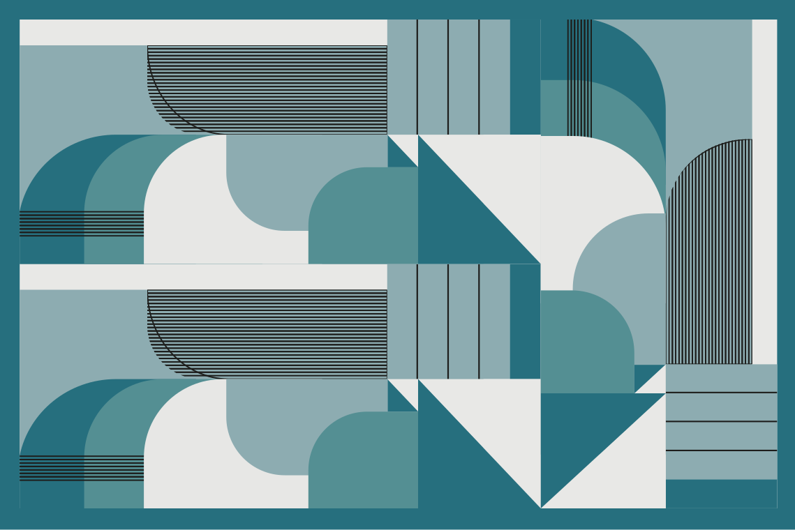 Individual mesa moderno patrones geométricos turquesa - TenVinilo