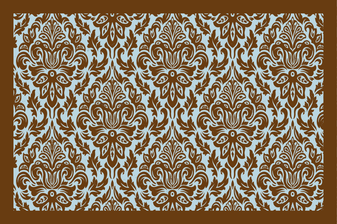 Individual para mesa patrón emblema floral intrincado - TenVinilo