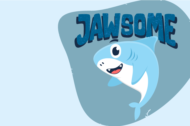 Individual para mesa infantil tiburón alegre - TenVinilo