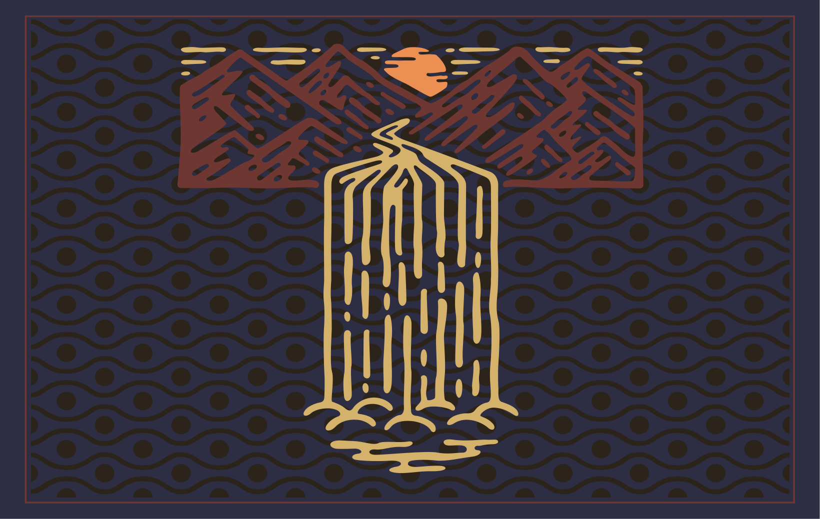 Individual para mesa original escena de cascada montañosa - TenVinilo