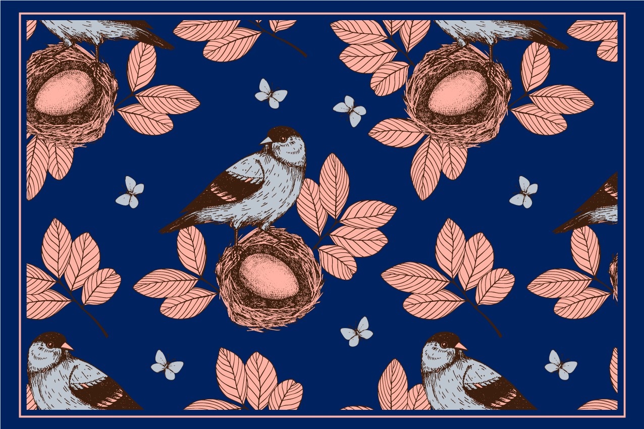 Individual para mesa original patrón nido de aves - TenVinilo