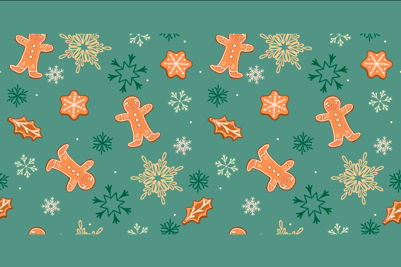 Individual para mesa navideño patrón de galletas de jengibre - TenVinilo