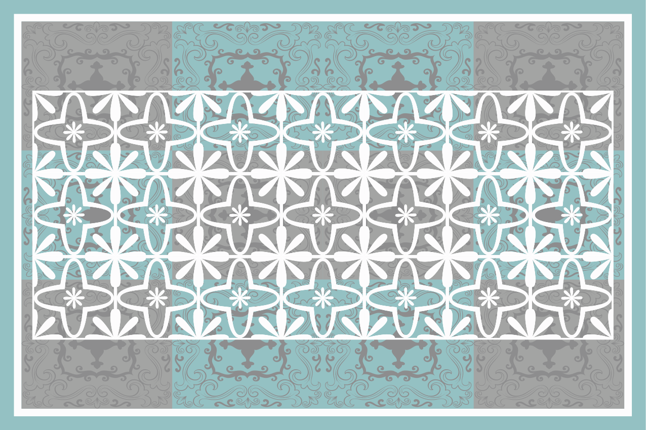 Individual para mesa patrón motivo botánico chic - TenVinilo