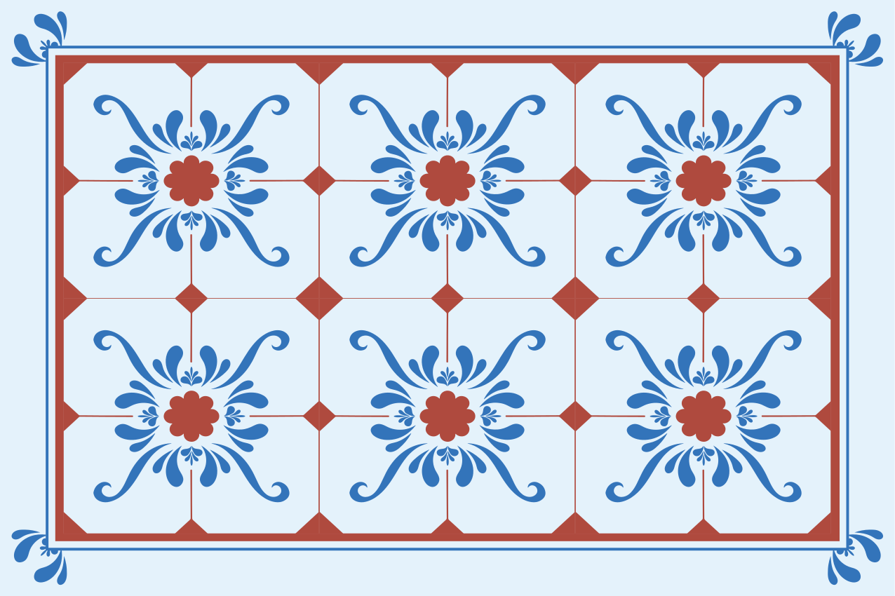 Individual para mesa patrón floral vintage - TenVinilo