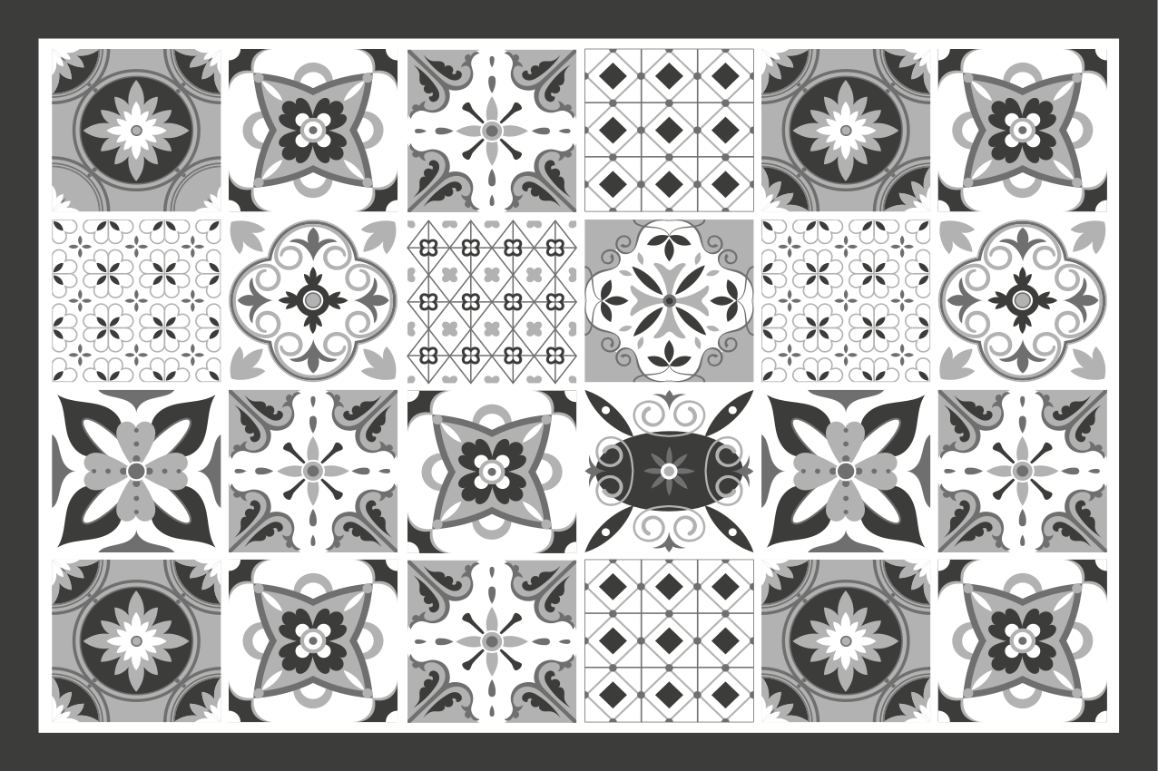 Individual para mesa patrón azulejo elegante - TenVinilo