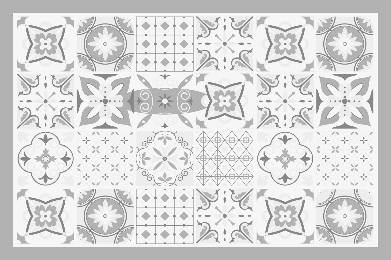 Individual para mesa patrón diseños monocromáticos elegantes - TenVinilo