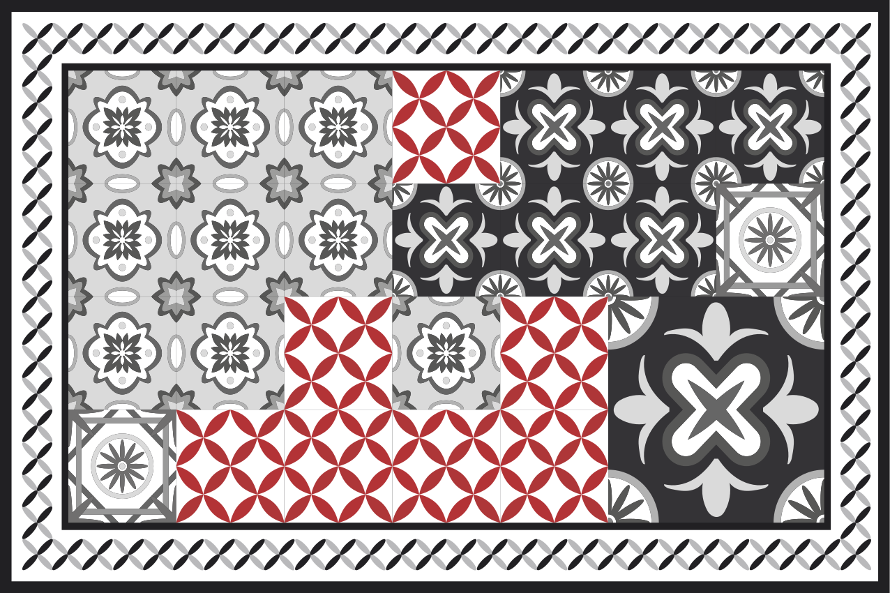 Mantel individual elegante Collage "escarlata" - TenVinilo