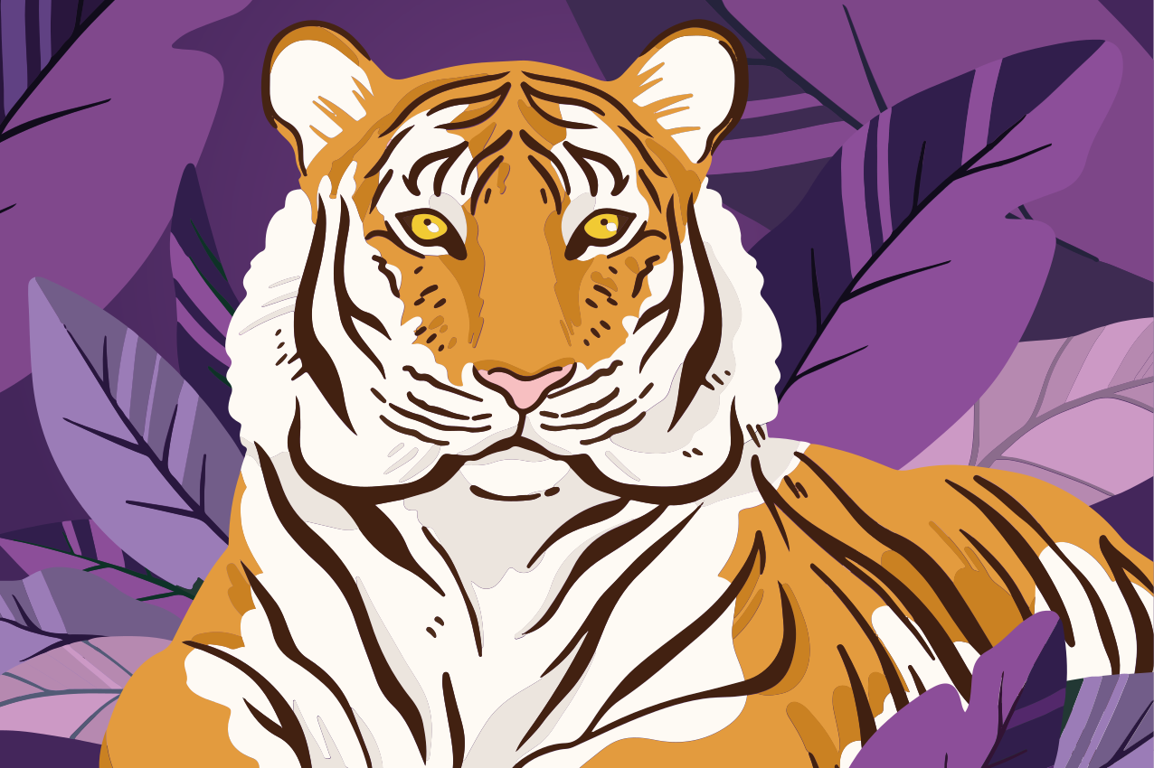 Individual para mesa infantil retrato de tigre majestuoso - TenVinilo