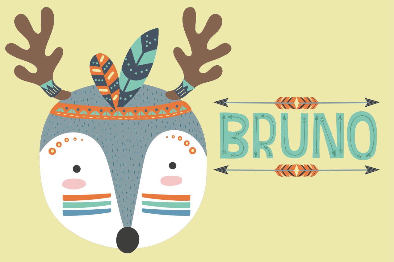 Individual para mesa infantil cara de reno linda - TenVinilo